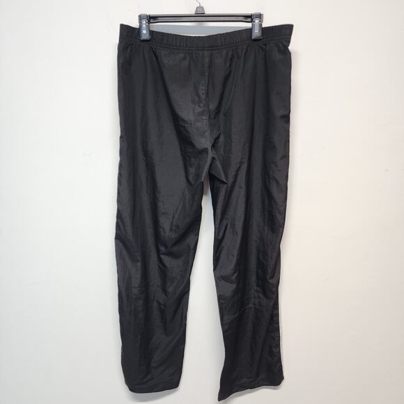 Vintage Lady Foot Locker Track Pants Size M Black Ankle Pull On Nylon Gorp Y2K - Picture 2 of 10